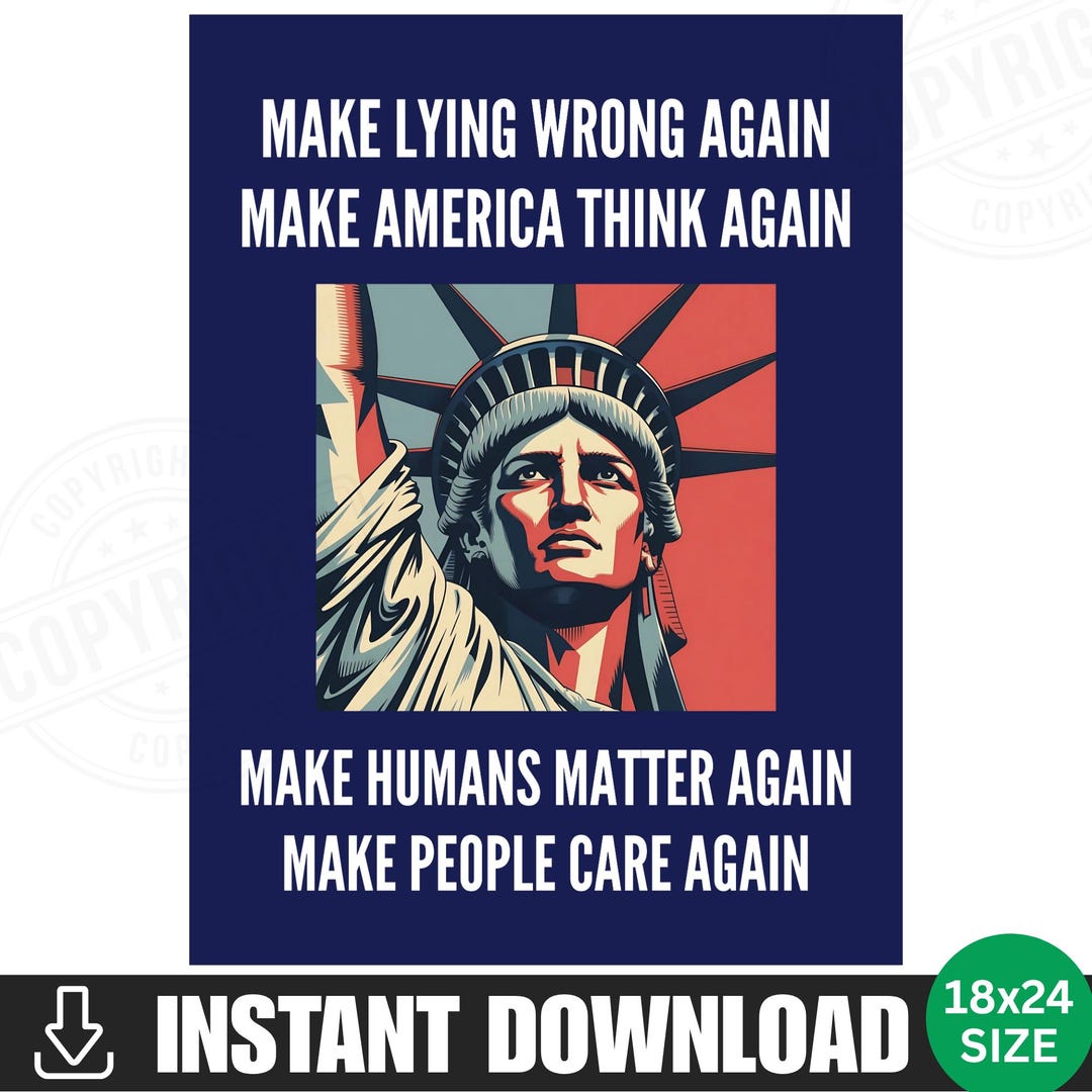 Make Lying Wrong Again Protest Sign PRINTABLE No Kings Anti Trump ...