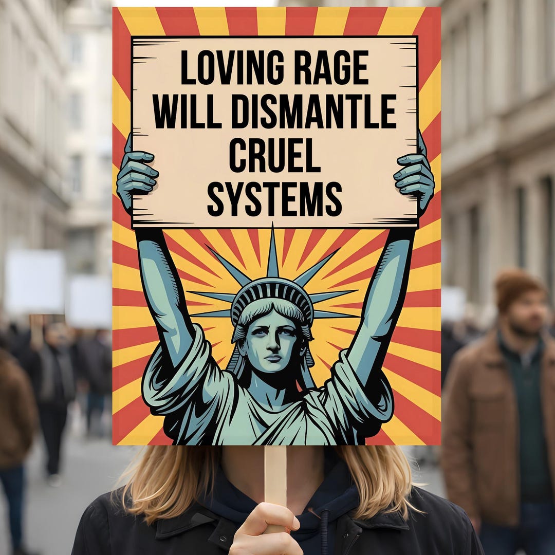 System Rage Loving Rage Will Dismantle Cruel Systems Protest Poster Anti Trump No ...
