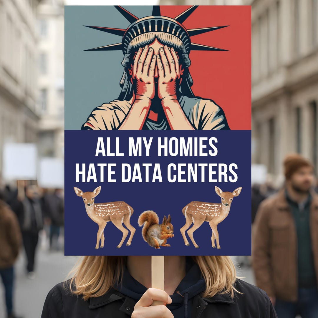 Anti Data Centers Animals Protest Sign No Kings Anti Trump Poster for ...