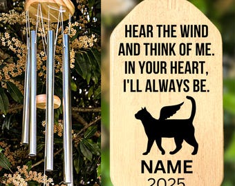 Cat Angel Wind Chime Loss Cat Memorial Cat Loss Gift Sympathy Bereavement Listen To The Wind Condolence