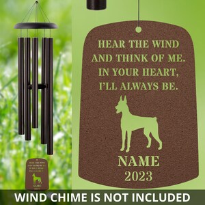 Doberman Wind Chime Sail Doberman Memorial Doberman Loss Gift Sympathy Bereavement Listen To The Wind Condolence