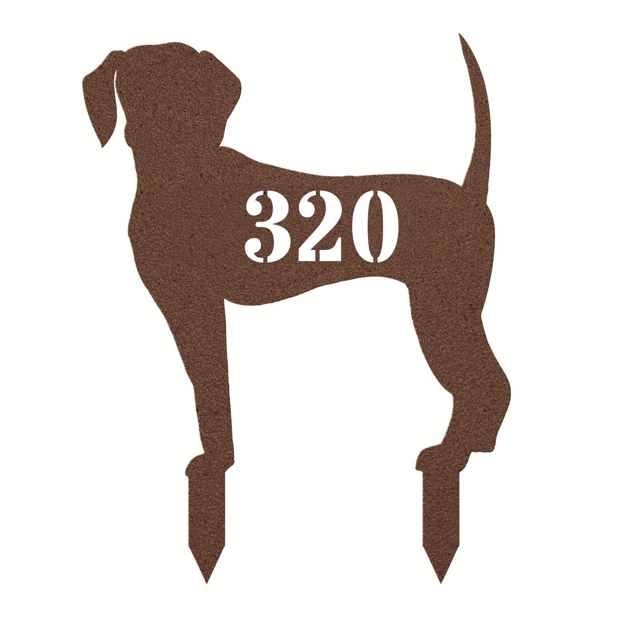 Beagle House Number Sign Yard Address Plaque Garden Lawn Stake Metal ...