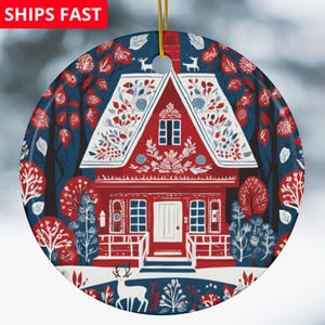 Scandinavian Christmas Ornaments Swedish Folk Art Gift Norwegian Christmas Home Decor European Gifts Nordic Folk Art Christmas Gift