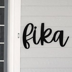 Fika Swedish Metal Sign, Scandinavian Nordic Style, Swedish Fika Sign, Swedish Gift Minimalist