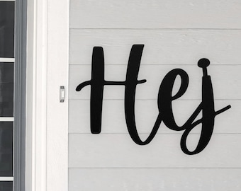Hej Sign Swedish Hi Svensk Sverige Sign Metal Word Gift For Swede Sweden Home Decor Wedding Christmas Gift
