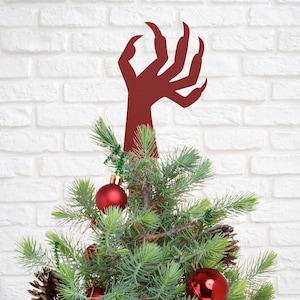 Horror Tree Topper - Red Metal Tree Topper