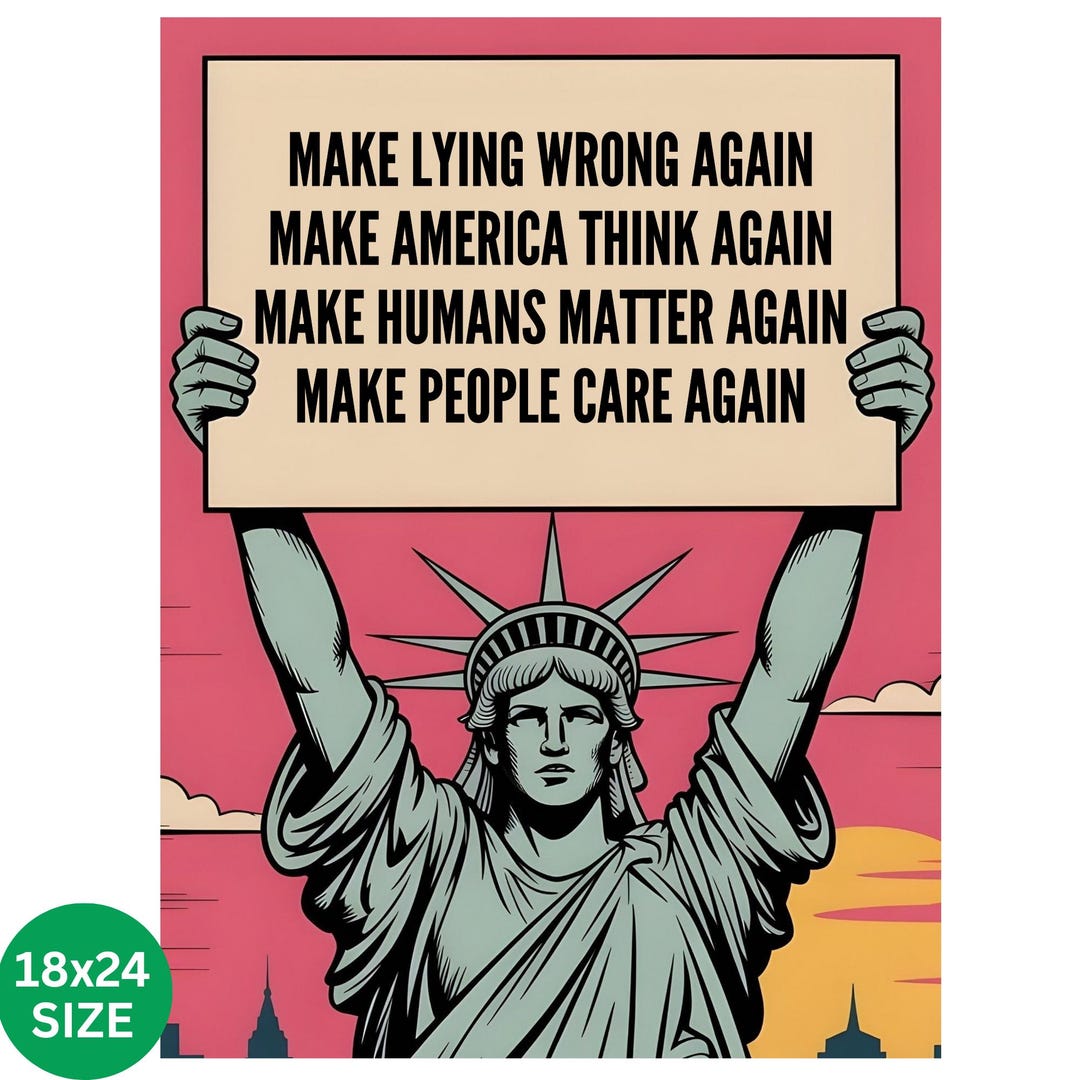 Make Lying Wrong Again Resist Anti Trump Poster Protest March Sign ...