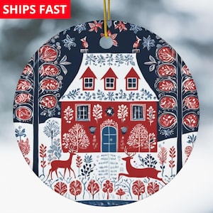 Scandinavian Christmas Ornaments Swedish Folk Art Gift Norwegian Christmas Home Decor European Gifts Nordic Folk Art Christmas Gift