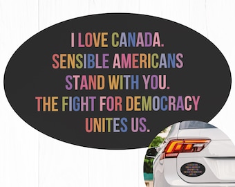 I Love Canada Magnet Car Bumper, Anti Trump Magnet, Fdt Car Bumper, Anti Trump Gift p