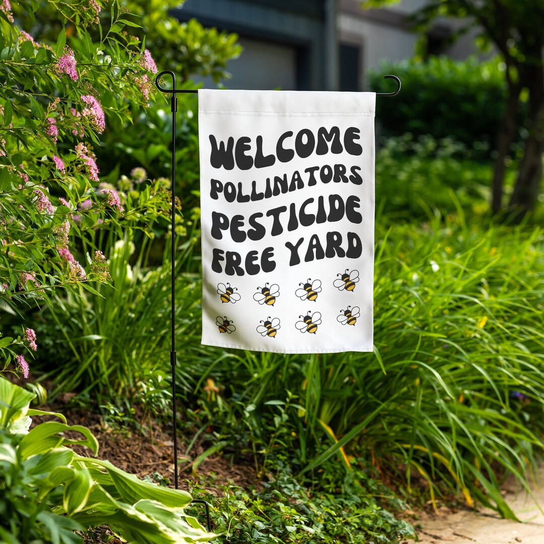 Pollinators Garden Flag Garden Sign Pardon the Weeds Feeding