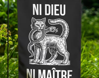 Ni Dieu Ni Maître, Anti-Authoritarian Garden Flag, No God No Master, Anti Trump Flag Leftist Protest Flag Anarchist Sign Anti Trump Flag a