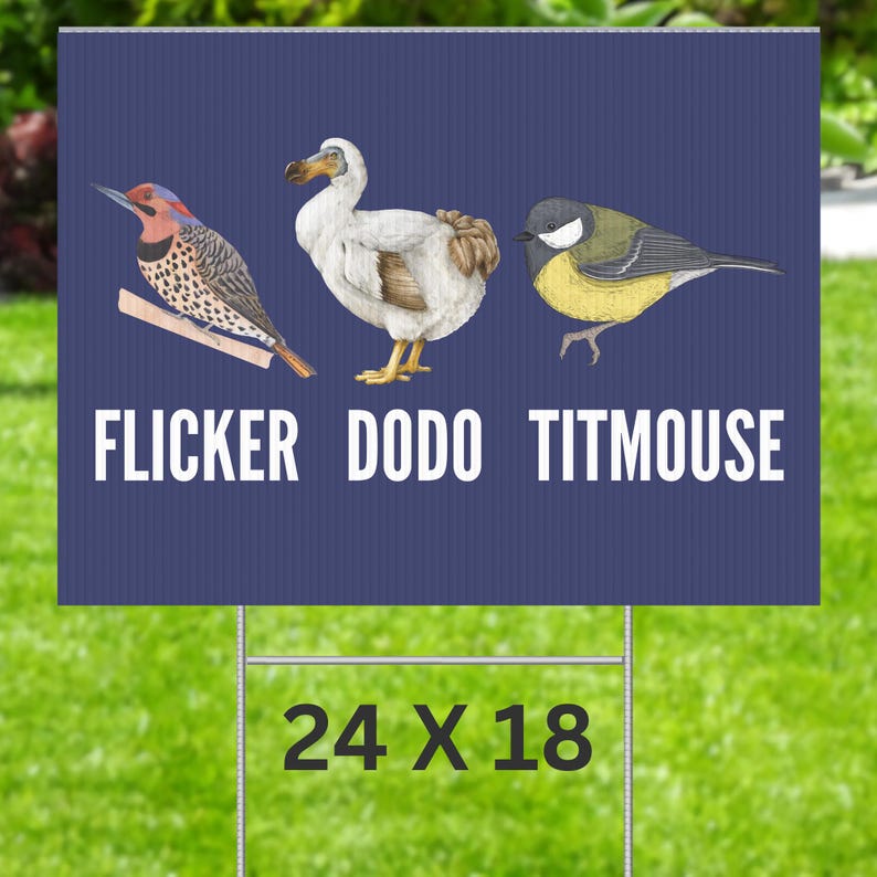 Subtle FDT Anti Trump Yard Sign Birds Resist Fascism Yard Signs No ...