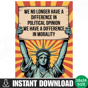We No Longer Have A Difference Protest Sign PRINTABLE No Kings Anti Trump Poster For March Resist Fascism Digital Download FDT Democrat Libe