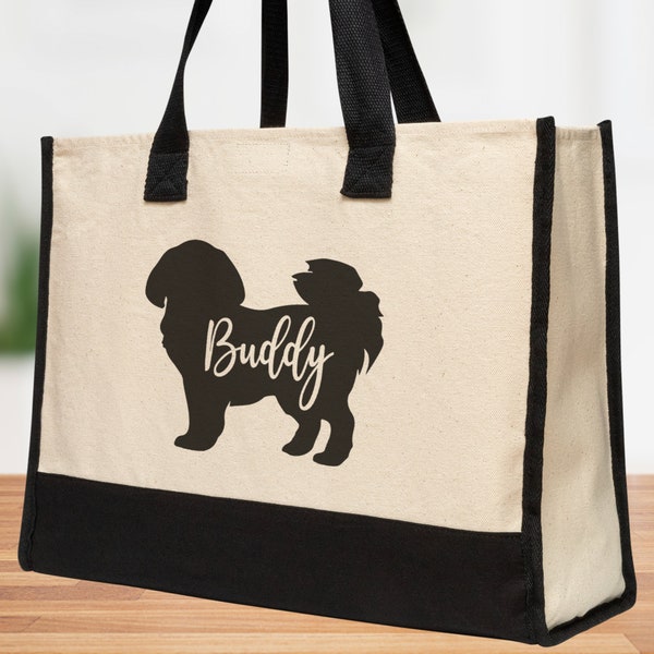 Peekapoo Tote Bag, Gift Custom Bag, Personalized Gift Bag, Custom Dog Mom Gift, Personalized Pet Bag, Custom Pet gift, Canvas Tote Bag
