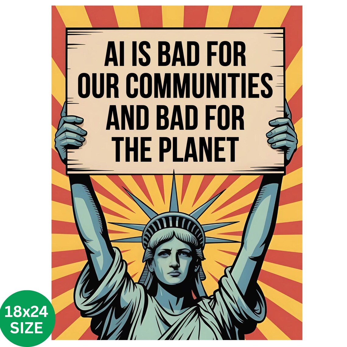 Say No to Ai Protest Poster Sign, Ai Art is Not Art, Ai is Bad for the ...