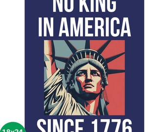 No Kings In America Protest Sign, Anti-Trump Resistance, Political Activist Poster, Rally Sign, Resist Fascism Protest Poster