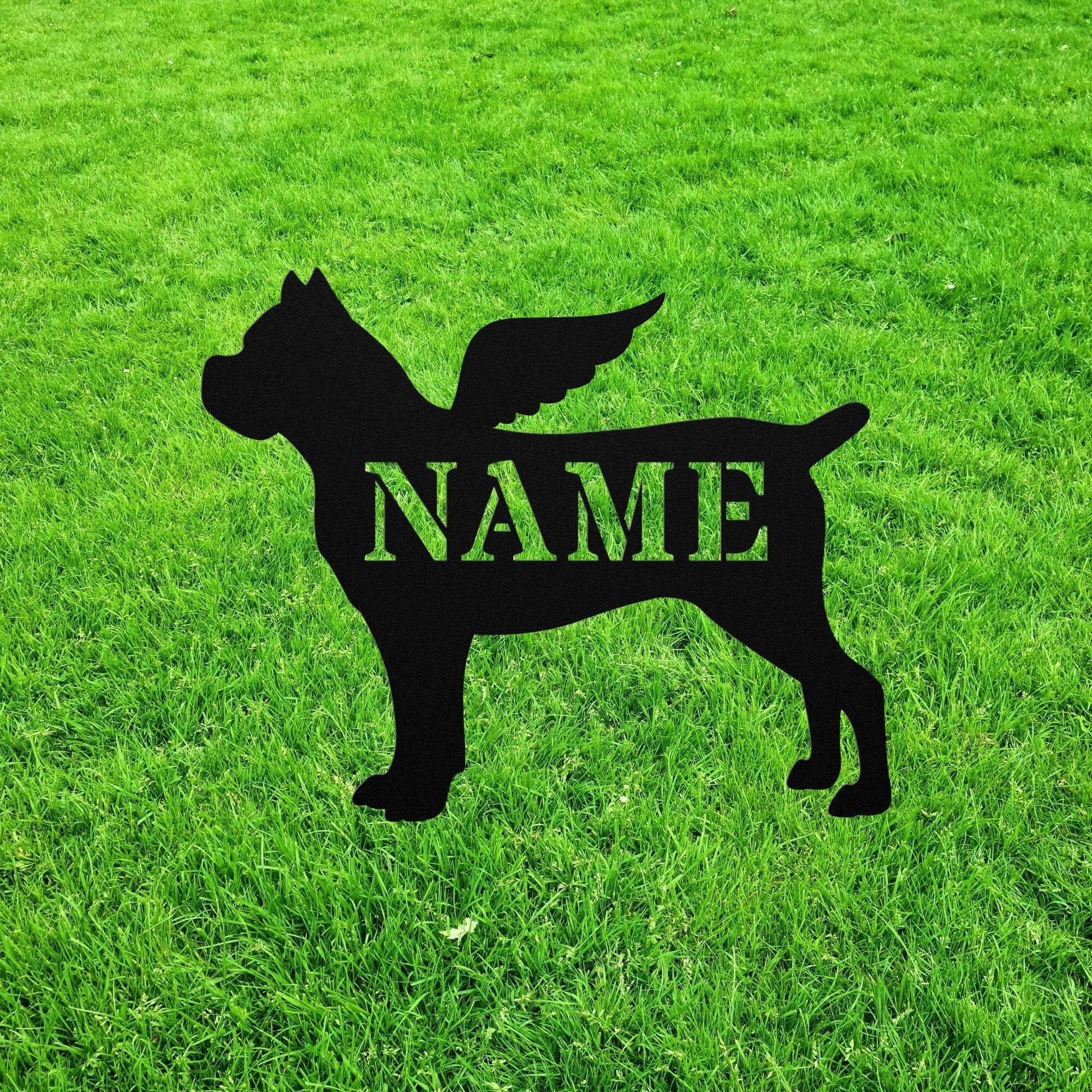 Cane Corso Angel Wings Statue Figurine for Garden Stone Memorial