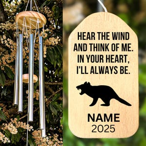 Tasmanian Devil Wind Chime Tasmanian Devil Memorial Tasmanian Devil Loss Gift Sympathy Bereavement Listen To The Wind Condolence Gift