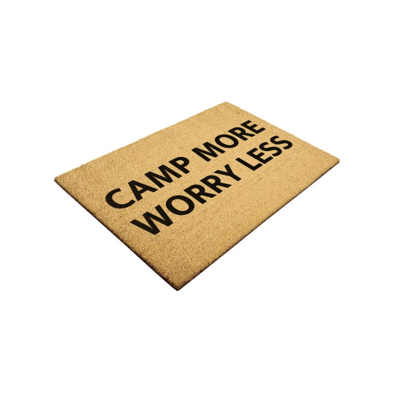 Camp More Worry Less Camper Décor Doormat Outdoor Rug, Van Life Décor, Rv Camping Accessories, Campground Door Mat, Camper Door Mat image 2