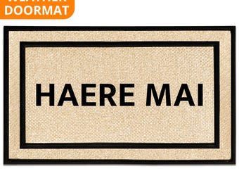 Maori Welcome Doormat, Haere Mai Outdoor Mat Rug, New Zealand, Maori Gift, Aotearoa, Nz Gift Weather Proof