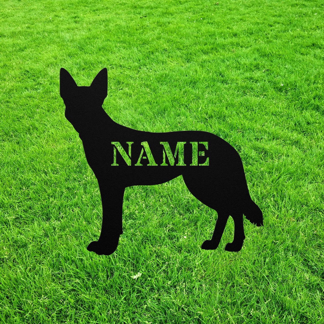 Kelpie Dog Art, Scottish Kelpie Statue Stake, Custom Australian Kelpie