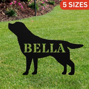 Personalized Labrador Garden Statue Stake, Custom Lab Outdoor Yard Art Decor, Memorial Remembrance Sculpture, Outdoor Statue