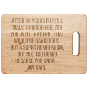 26th Anniversary Gifts For Men, 26th Anniversary Gift For Him, 26 Anniversary Cutting Board