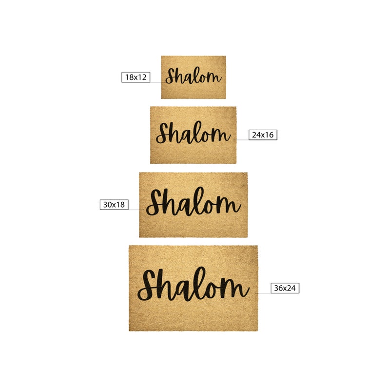 Shalom Script Shalom Doormat Jewish Shalom Script Door Mat Welcome Mat - Etsy