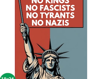 We The People No Kings In America Resist Fascism Anti Trump Poster Protest March Sign Poster, No Kings In America Subtle Rally Activist