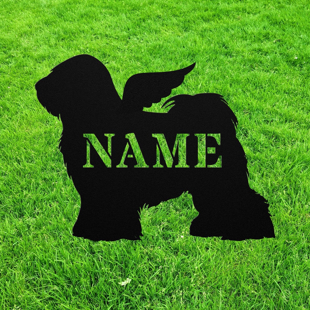 Tibetan Terrier Angel Wings Yard Statue Stake, Custom Tibetan Terrier ...