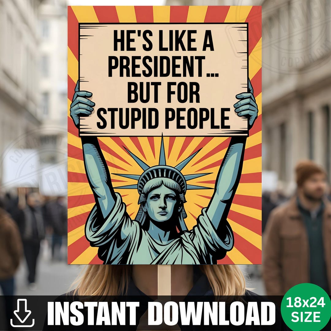 Anti Trump Protest Sign PRINTABLE No Kings Anti Trump Poster for March ...