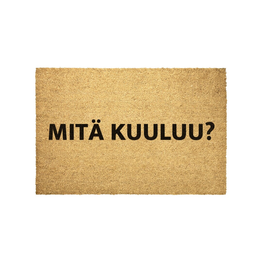 Finnish Doormat Decor Art Outdoor Rug, How Are You in Finnish, Finland