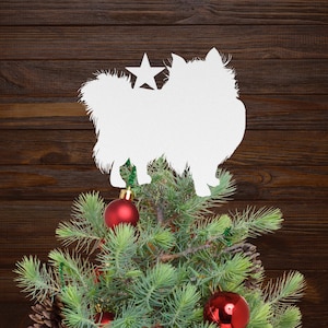 Pomeranian Tree Topper Christmas Holiday Decoration Ornament Dog Gift Ideas, Pomeranian Decor, Memorial Remembrance Sculpture Outdoor Statue