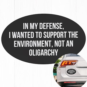 Anti Oligarchy Anti Elon Car Magnet Bumper, Anti Trump EV Owner Protest Humor, Anti Elon Magnet, Funny EV Owner Gift Subtle Fck Trump Gift b