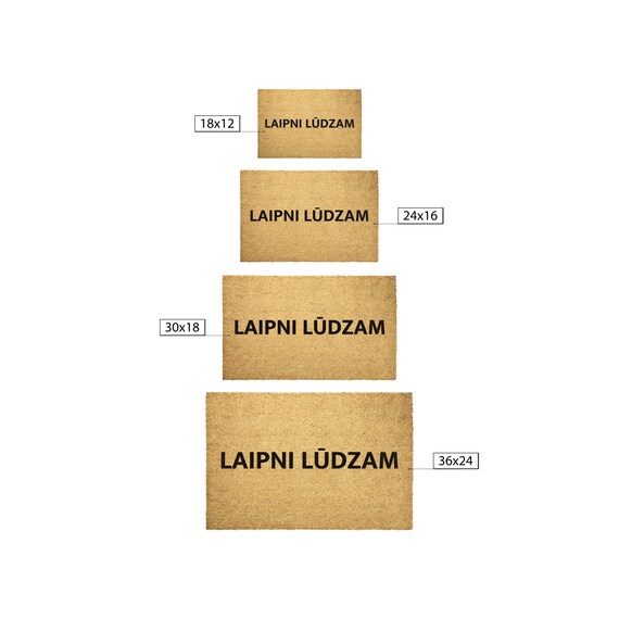 ヒノマット　バラ売り1枚寸法(約120※約150※約1.5) Latvian Welcome Doormat Laipni Ludzam Outdoor Rug Coir Lettish