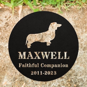 Dachshund Memorial Stone Metal Sign Loss gift Dog Tombstone Garden Headstone Dachshund Memorial Dachshund Loss Gift Sympathy Bereavement