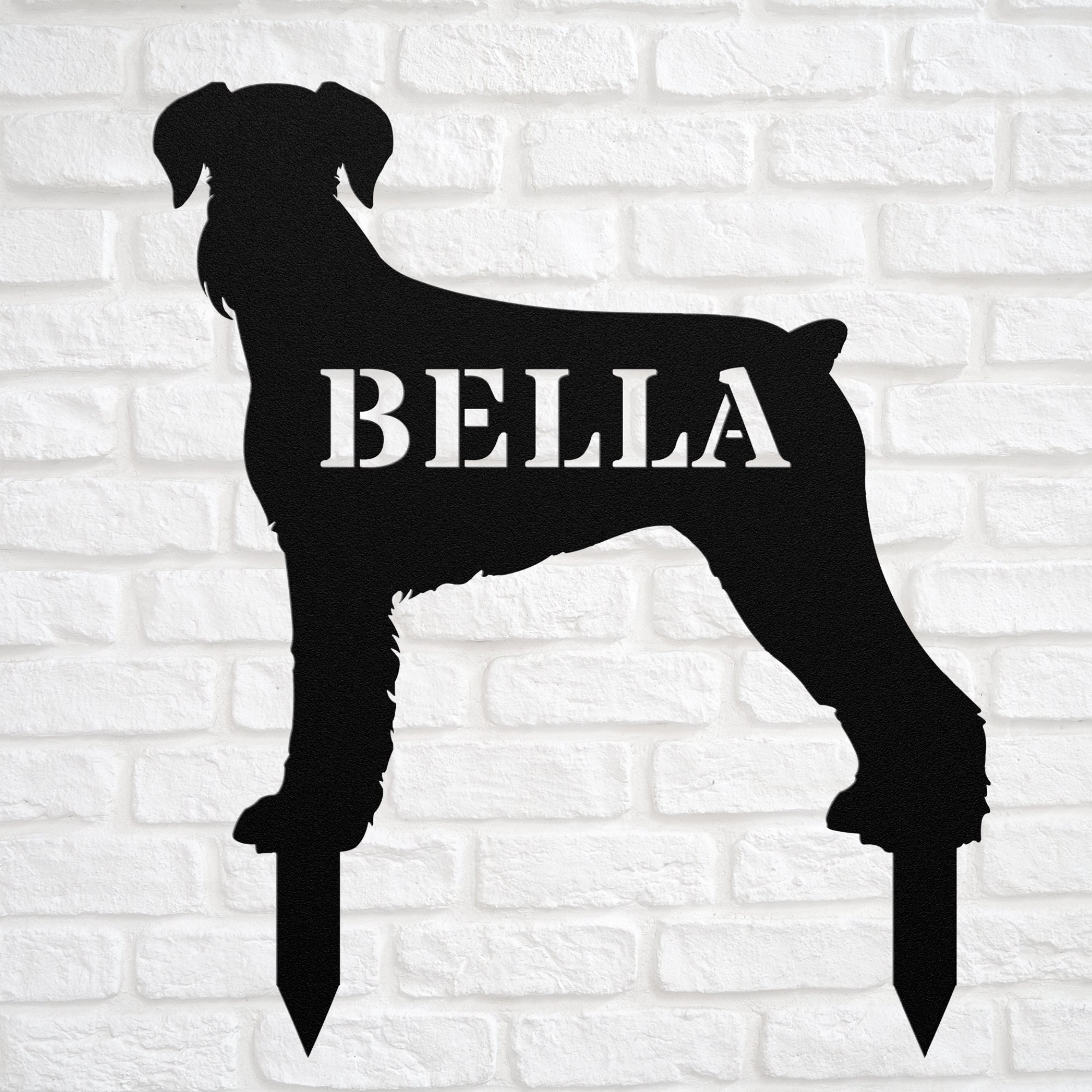 Personalized Giant Schnauzer Yard Statue Stake, Custom Giant Schnauzer Dog Outdoor Garden Art Decor, Memorial Remembrance Sculpture