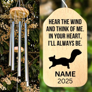 Squirrel Wind Chime Squirrel Memorial Squirrel Loss Gift Sympathy Bereavement Listen To The Wind Condolence Gift