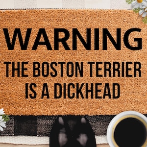 Boston Terrier Doormat Boston Terrier Door Mat Funny Welcome Mat Coir Outdoor Rug Know You Are Here Newlywed Wedding Gift New Home