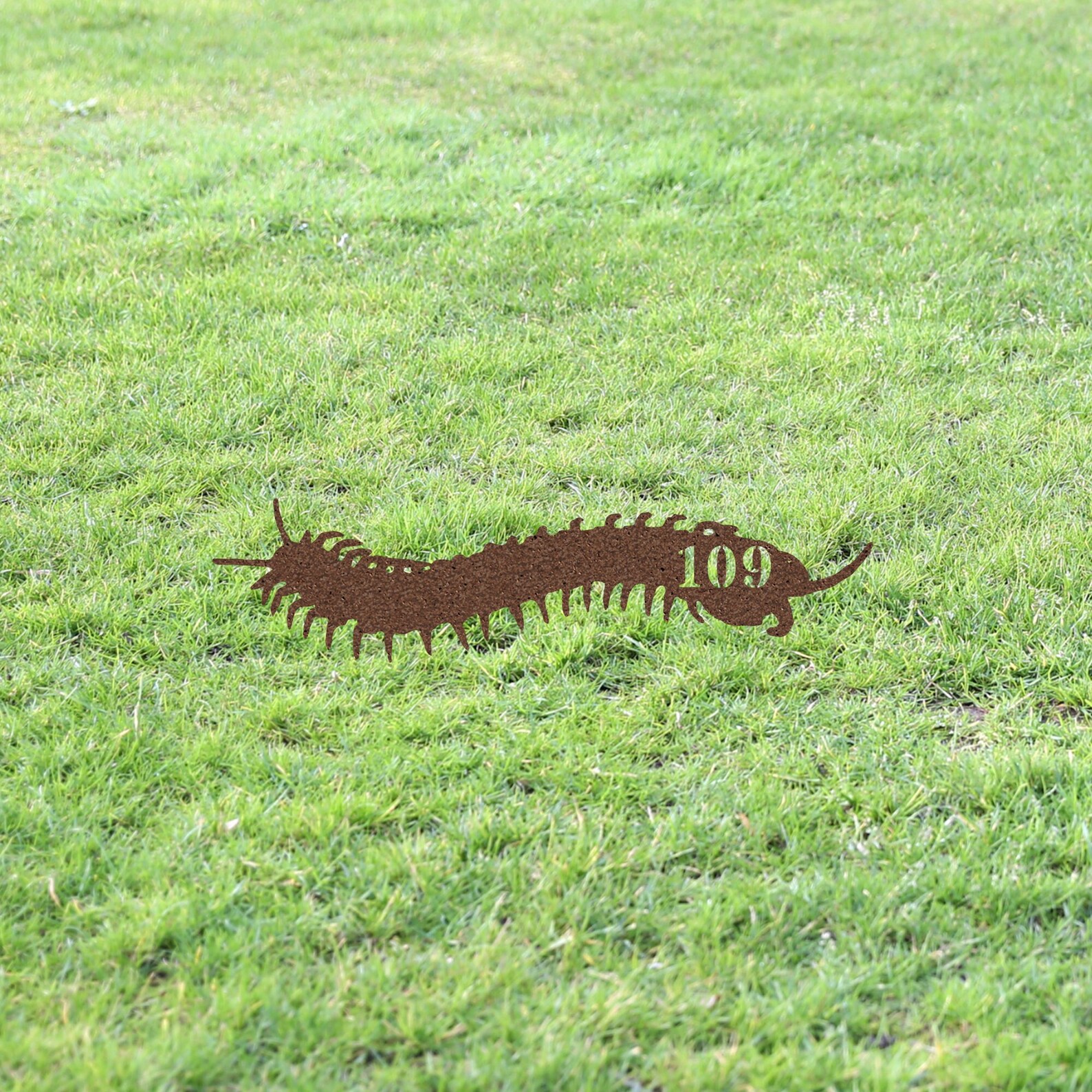 Centipede House Number Sign Yard Address Plaque Garden Lawn Stake Metal ...