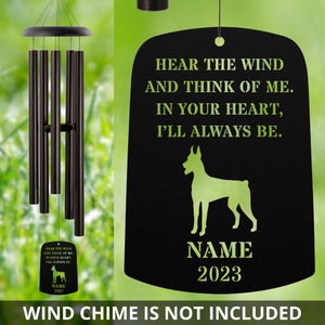 Doberman Wind Chime Sail Doberman Memorial Doberman Loss Gift Sympathy Bereavement Listen To The Wind Condolence