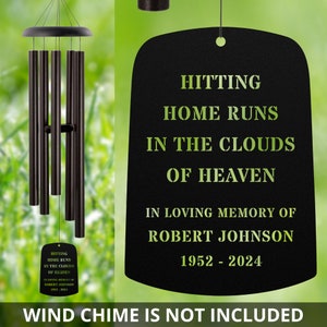 Baseball Wind Chime Sail Baseball Player Memorial Baseball Loss Gift Sympathy Bereavement Listen To The Wind Condolence