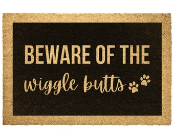Welcome Home Mat, Wiggle Butts Doormat, Dog Doormat, Housewarming Gift, New Home Gift, Welcome Mat, Porch, Outdoor Doormat, Front Door Mat