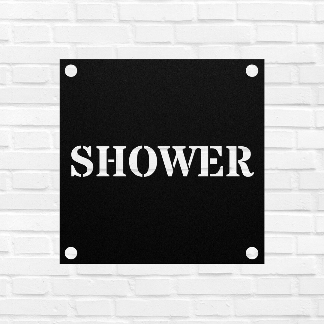 Shower Bathroom Metal Sign, Street Sign or Door Name Plate Plaque - Etsy