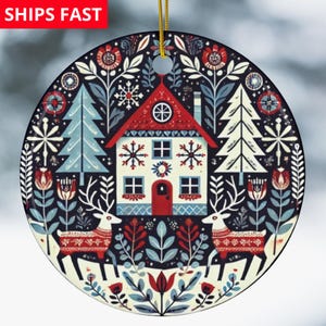 Scandinavian Christmas Ornaments Swedish Folk Art Gift Norwegian Christmas Home Decor European Gifts Nordic Folk Art Christmas Gift