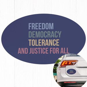 Subtle FDT Anti Trump Car Magnet Bumper, Democrat Resistance Gift Magnet, Freedom Democracy Tolerance, Liberal, Magnet Social Justice Gift d