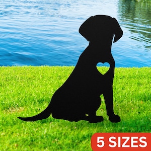 Personalized Labrador Garden Statue Stake, Custom Lab Outdoor Yard Art Decor, Memorial Remembrance Sculpture, Outdoor Statue