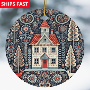 Scandinavian Christmas Ornaments Swedish Folk Art Gift Norwegian Christmas Home Decor European Gifts Nordic Folk Art Christmas Gift