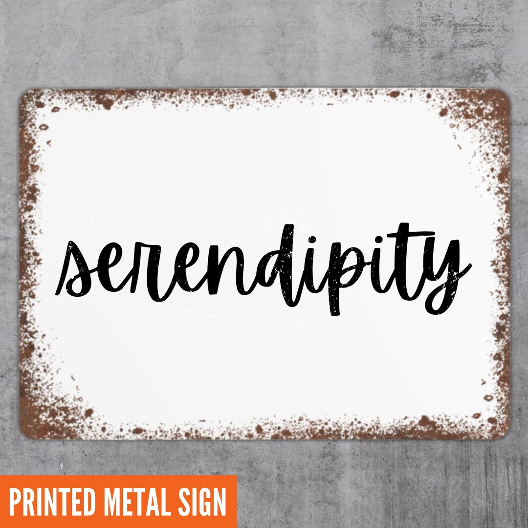 serendipityさん　0810 Serendipity Sign Serendipity Metal Sign Plaque Front Door Wreath