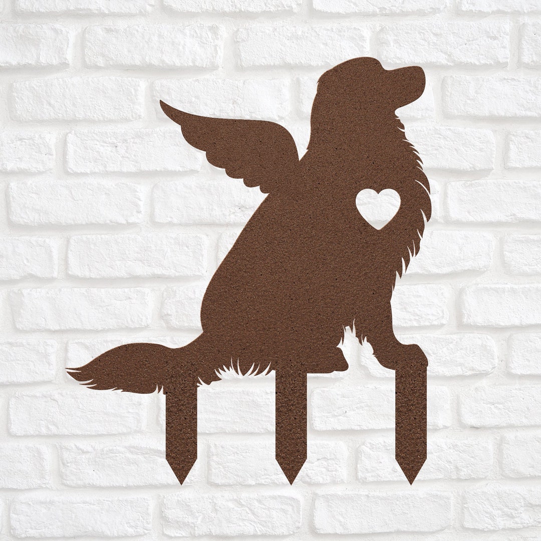Golden Retriever Angel Wings Garden Statue Stake, Custom Golden ...